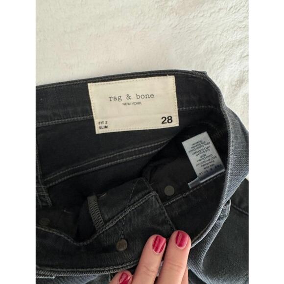 Rag & Bone Fit 2 Slim Jeans Men’s 28 Charcoal Gray Stretch Denim - Picture 2 of 16